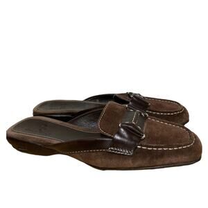 Cole Haan Nike Air Brown Suede Slides Mules D20286 6.5